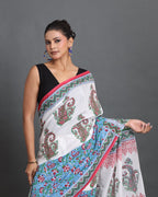 Neel Gulzar Block Printed Saree