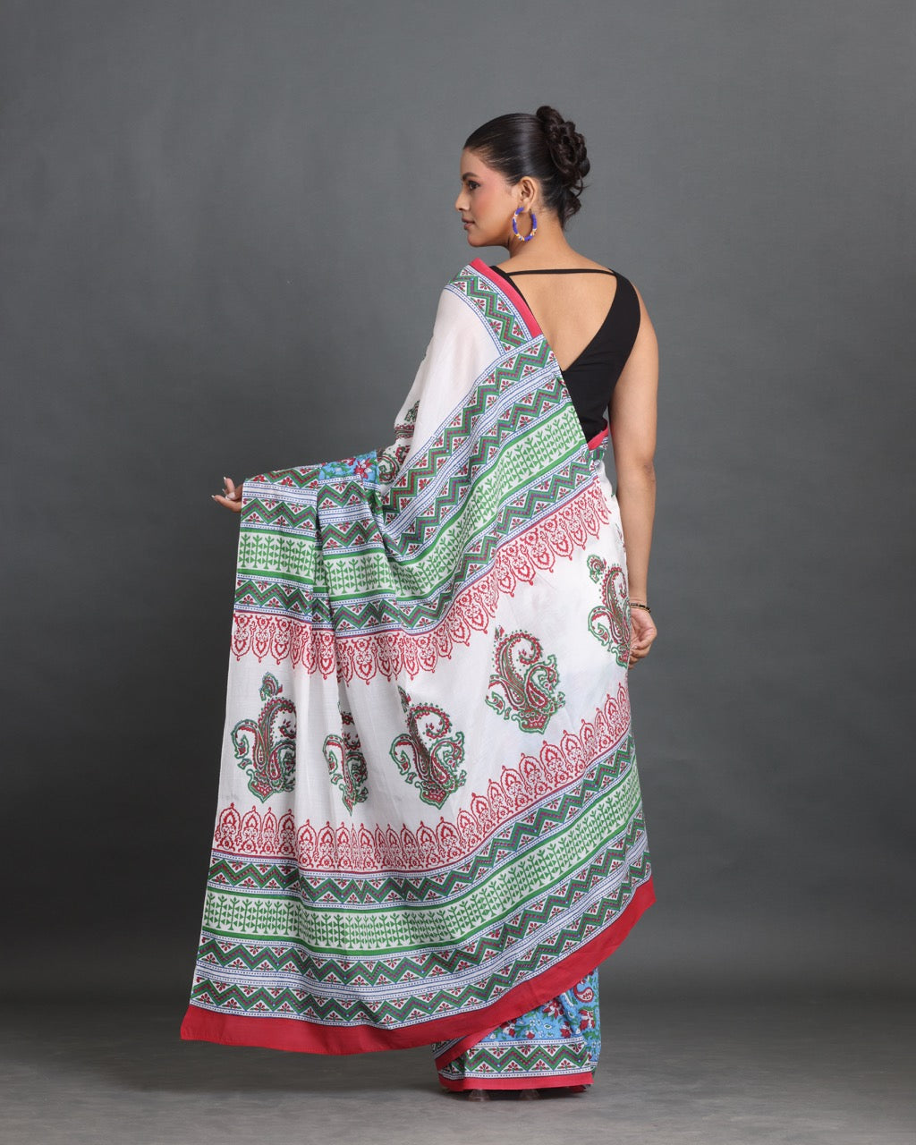 Neel Gulzar Block Printed Saree