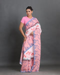 Gulabi Safar Block Printed Saree