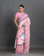 Gulabi Safar Block Printed Saree