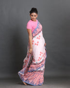 Gulabi Safar Block Printed Saree