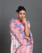 Gulabi Safar Block Printed Saree