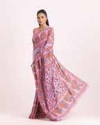 Gulabi Noor Block Printed Saree
