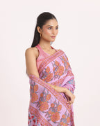 Gulabi Noor Block Printed Saree