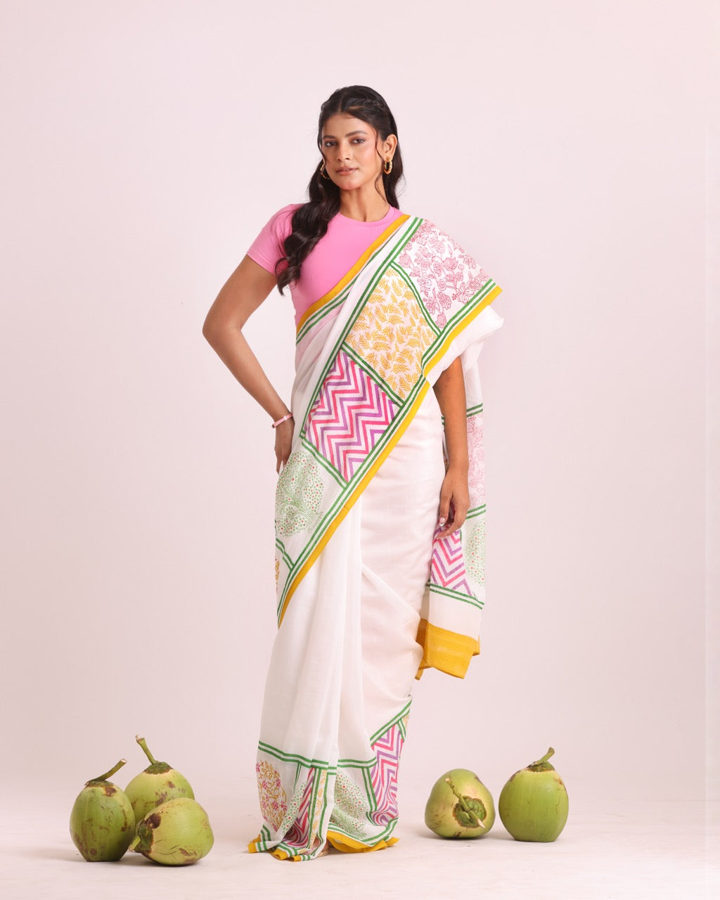 Kusum Vani Block Printed Saree