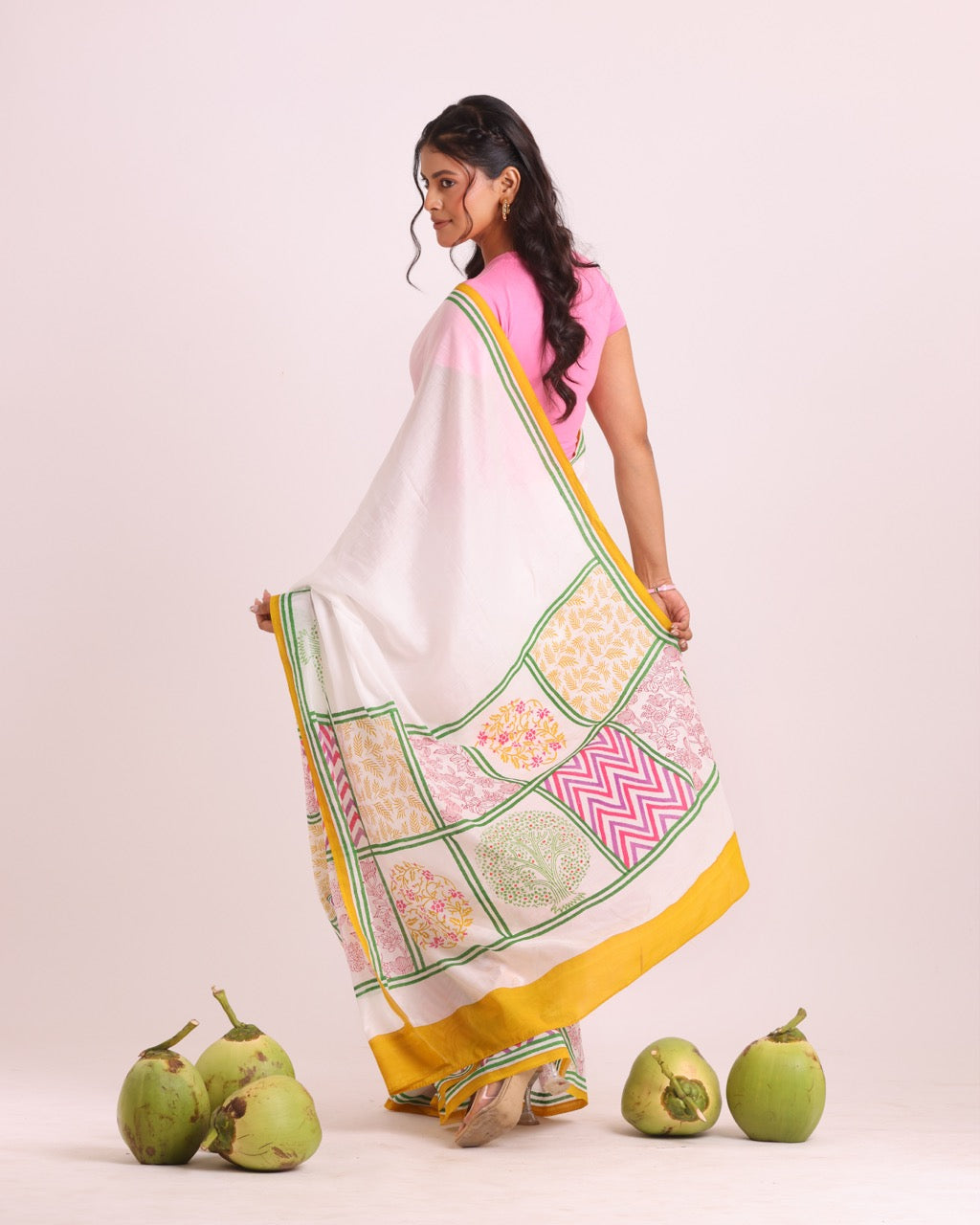 Kusum Vani Block Printed Saree