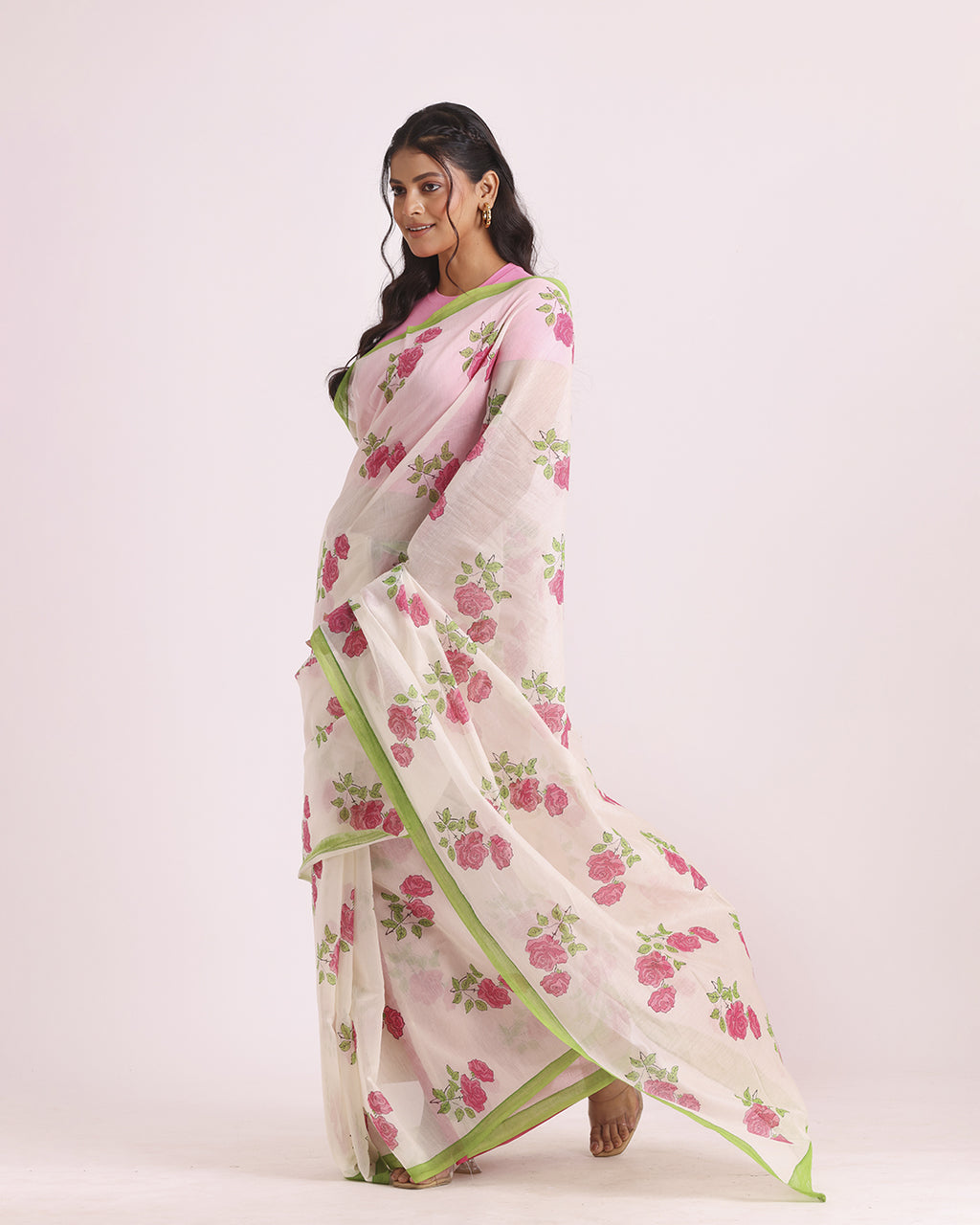 Gulab Lata Block Printed Saree