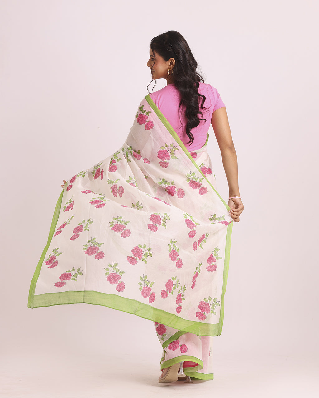 Gulab Lata Block Printed Saree