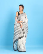 Shwet Pushpa Block Printed Saree
