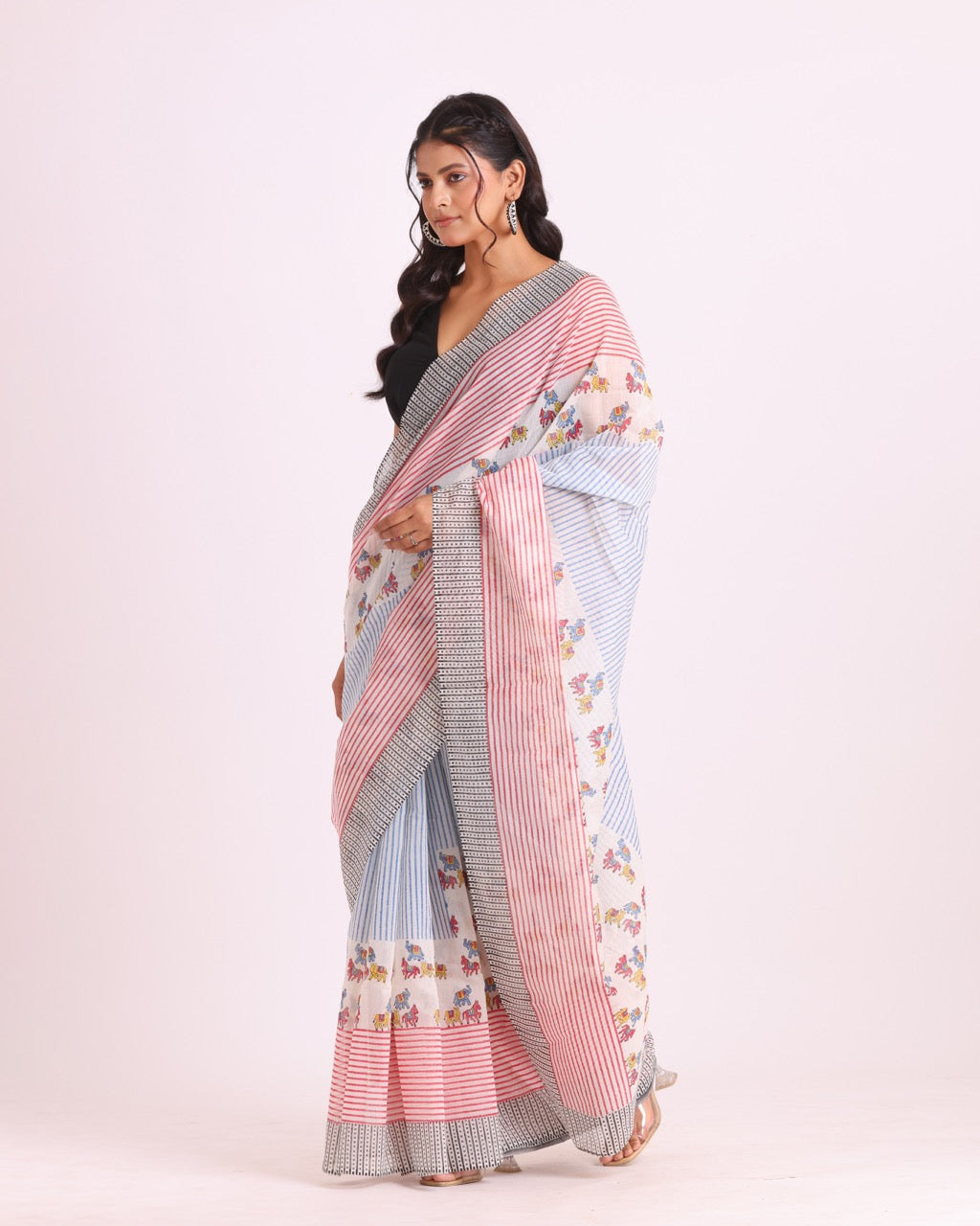Gajraaga Block Printed Saree