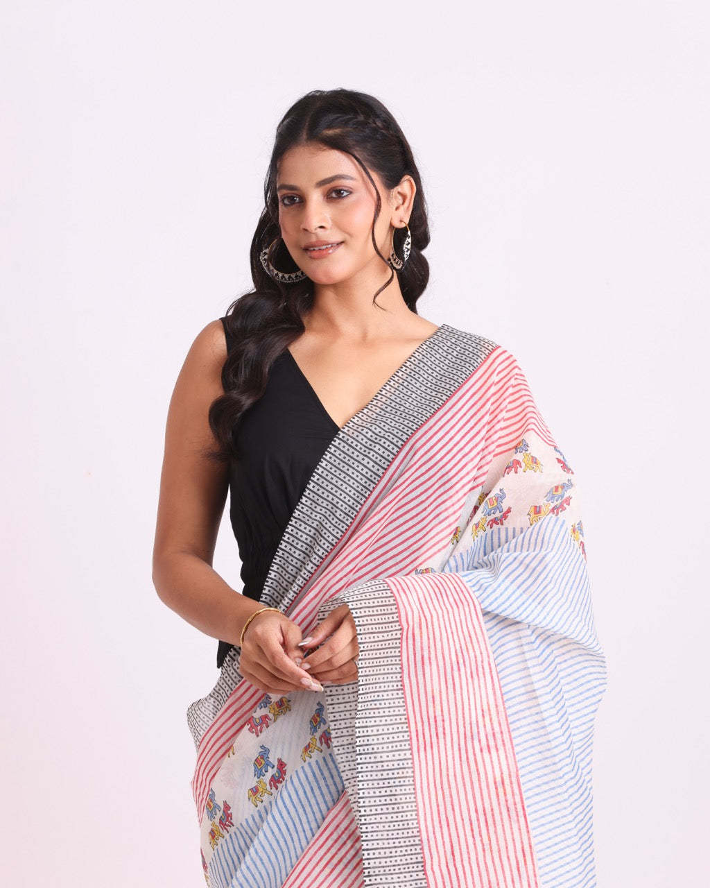 Gajraaga Block Printed Saree
