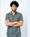 Black and White Floral Print Shirt