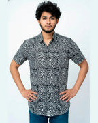 Black and White Floral Print Shirt
