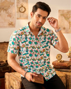 Wanderlust Block Print Mens  Half Shirt