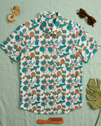 Wanderlust Block Print Mens  Half Shirt