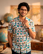 Wanderlust Block Print Mens  Half Shirt