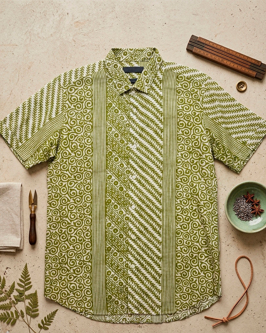 Pista green Cotton Half sleeve shirt