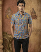 Geometric Abstract Print Half Sleeve Shirt