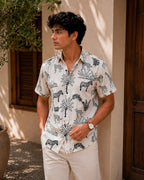 Black And White Animal Print Half Shirt