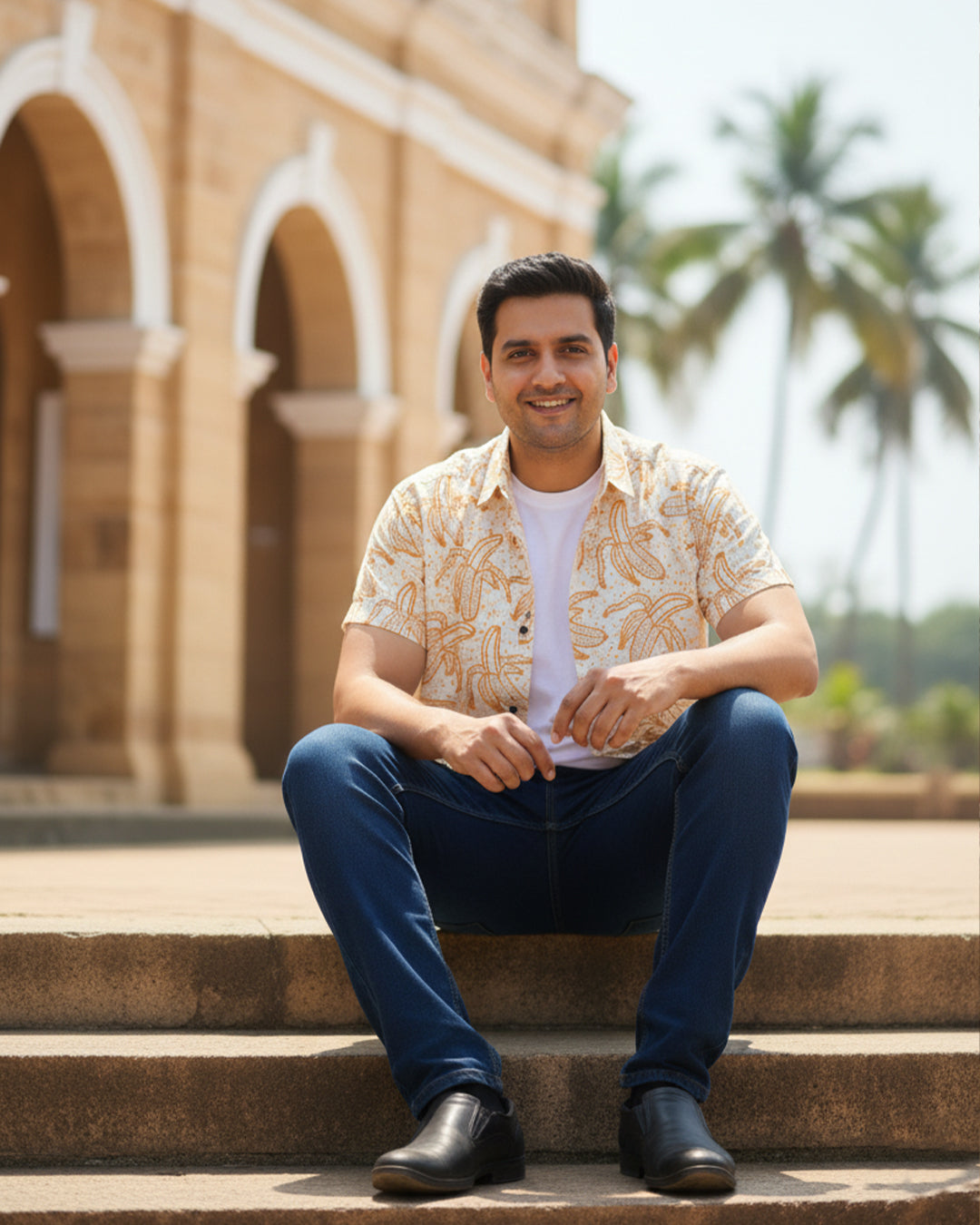 Banana Printed Half Sleeve Shirt