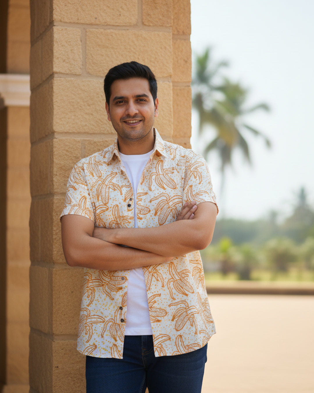 Banana Printed Half Sleeve Shirt