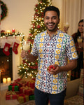 Black Checks Box with Floral Print Shirt