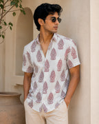 Maroon Paisley Half Sleeve Shirt