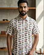 Dachshund Pattern Half-Sleeve Shirt