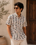 Dachshund Pattern Half-Sleeve Shirt
