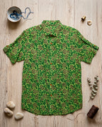 Green and Maroon Kalamkari Shirt