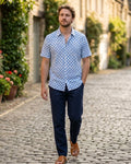 Powder Blue Checks and Dots Shirt
