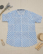 Powder Blue Checks and Dots Shirt