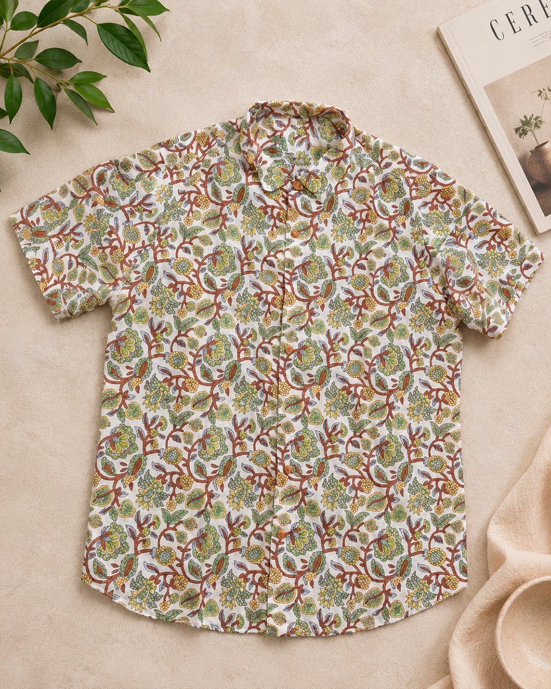 Floral Kalamkari Printed Shirt