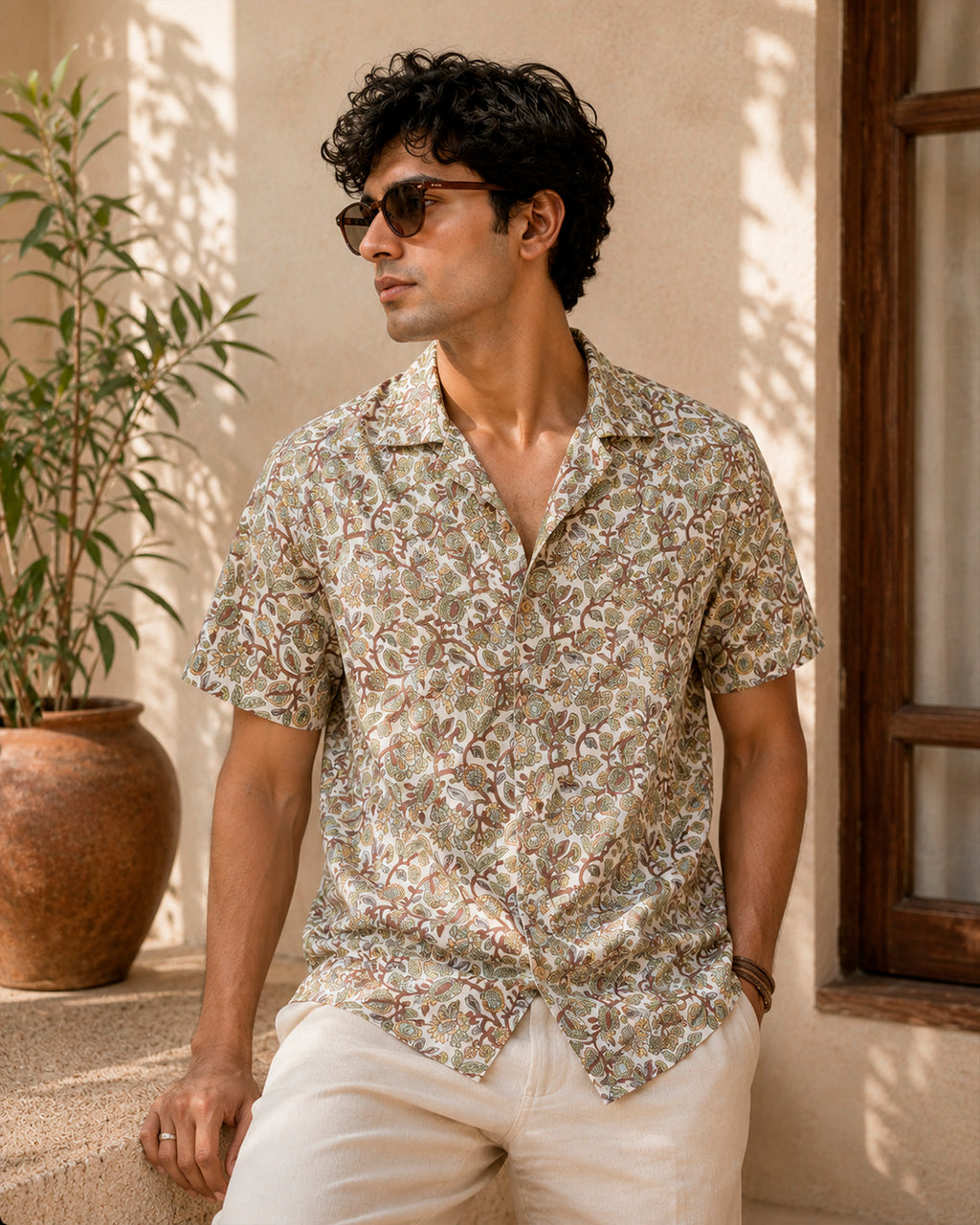 Floral Kalamkari Printed Shirt