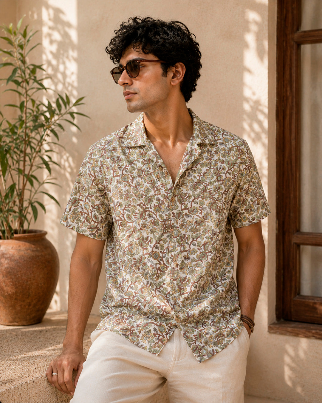 Floral Kalamkari Printed Shirt