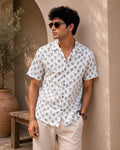 Blue and Grey Birds Pattern Shirt