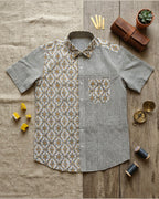 Pinchecks with Kalamkari Printed Shirt