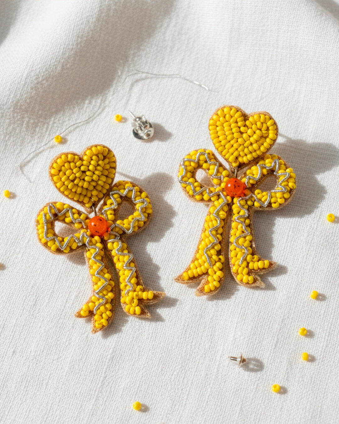 Yellow Bow Earring