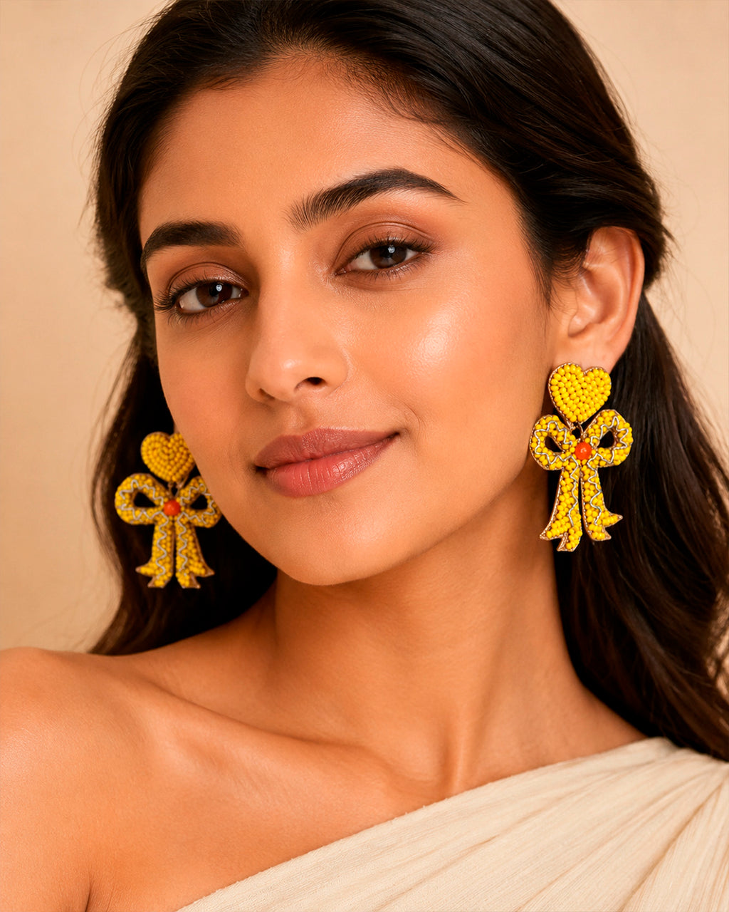 Yellow Bow Earring