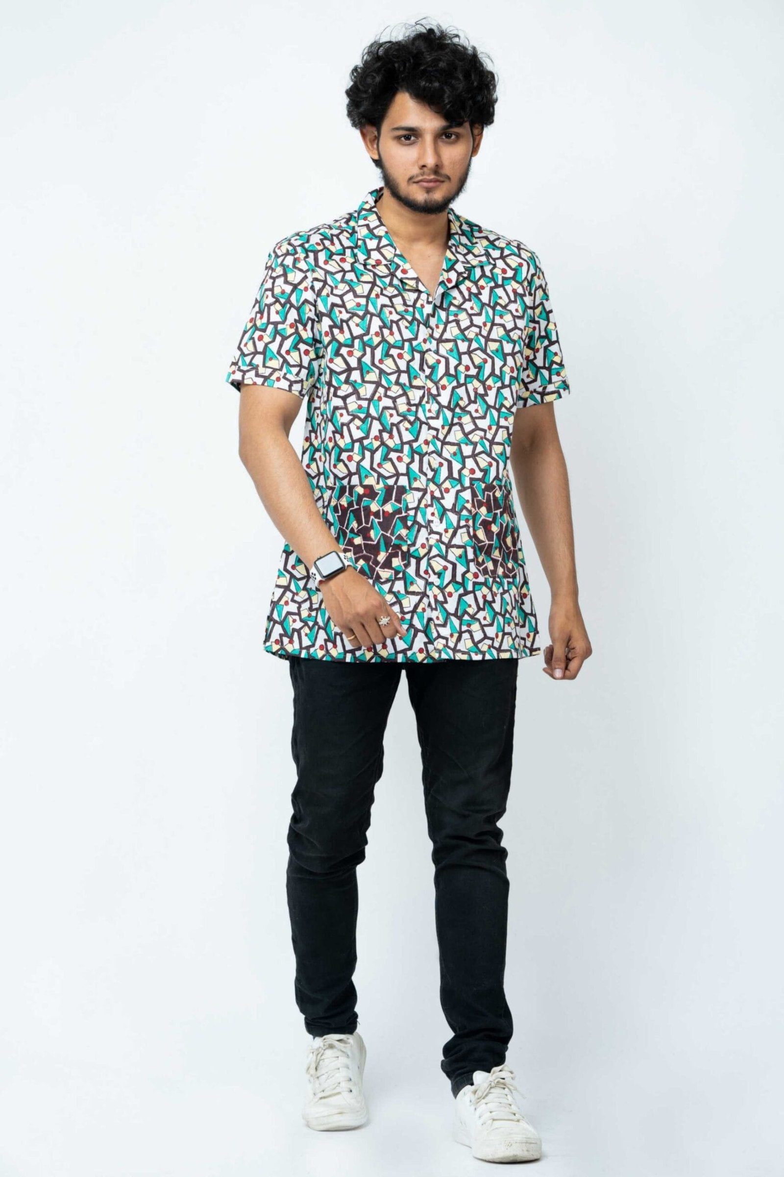 Abstract Hand Block Print Summer Shirts