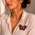 Multi Colour Butterfly Brooch
