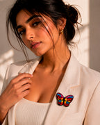 Multi Colour Butterfly Brooch