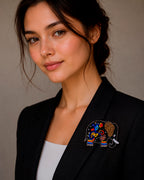 Black Elephant Brooch