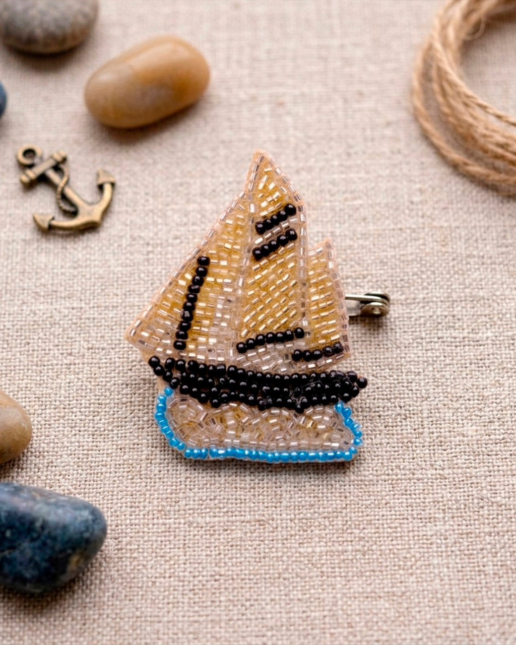 White Ship Brooch