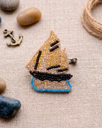 White Ship Brooch