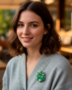 Green Sea Weed Brooch Pin