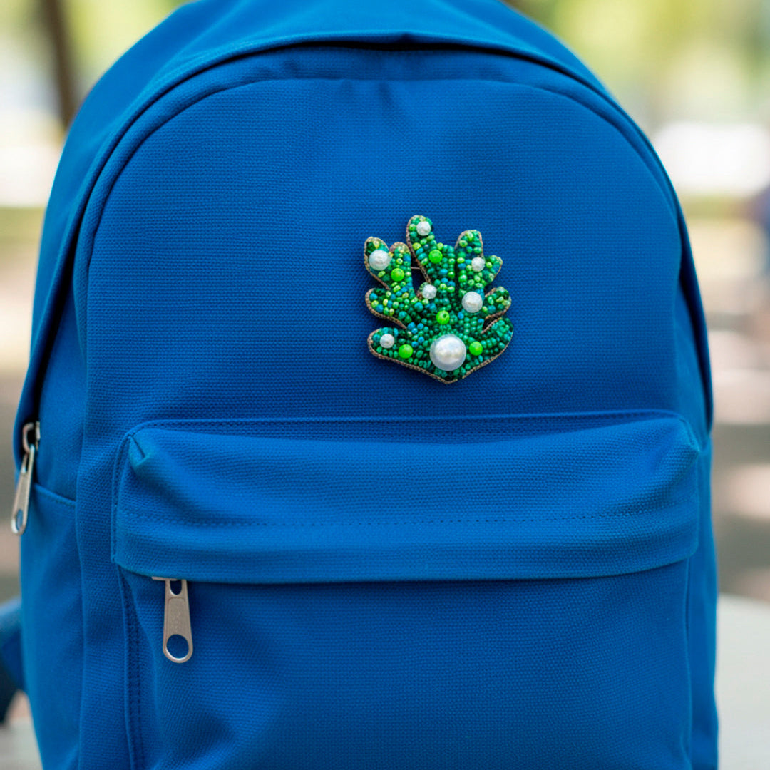 Green Sea Weed Brooch Pin