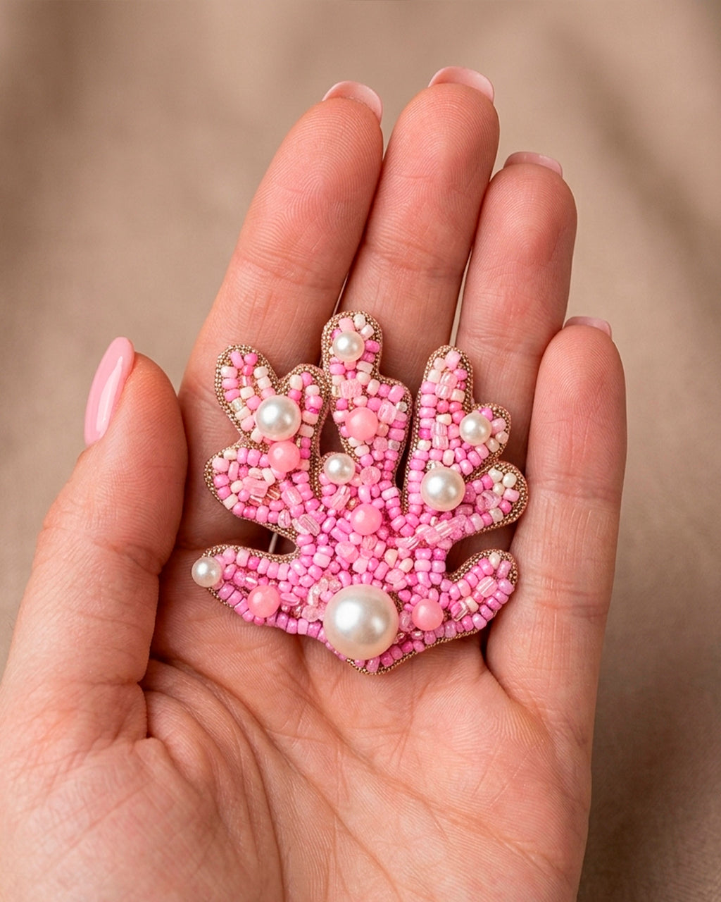 Pink Sea Weed Brooch Pin