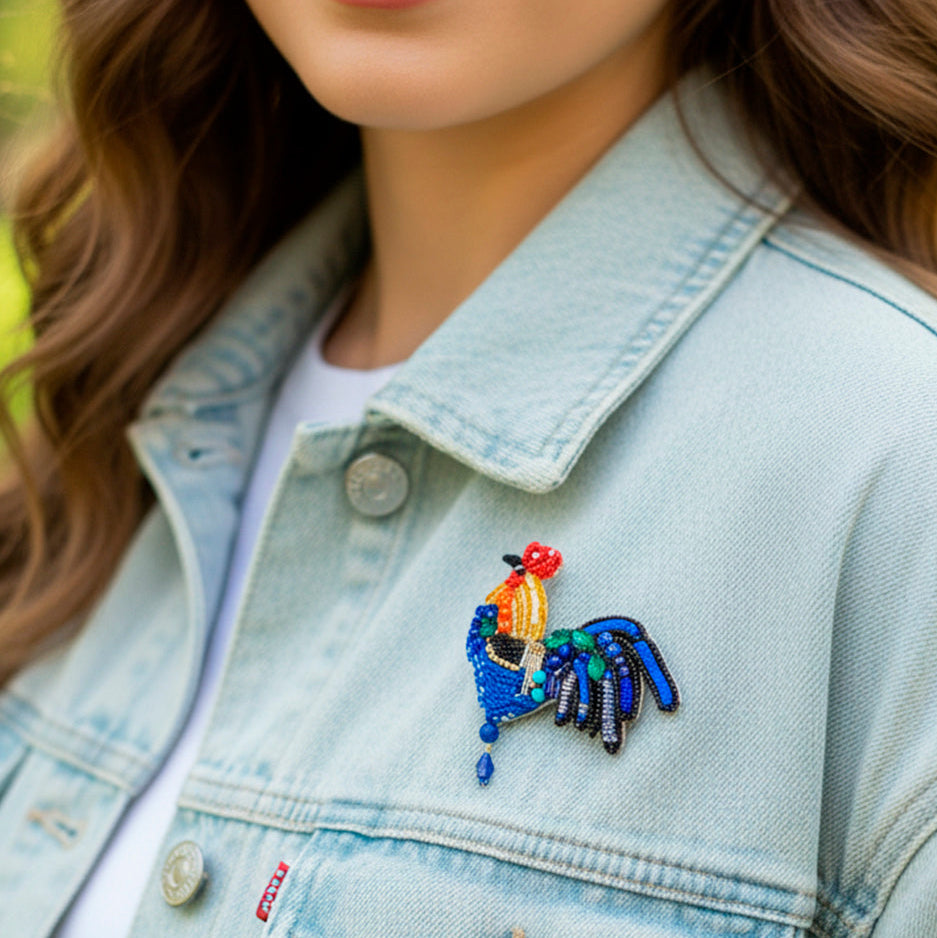 Rooster Brooch Pin