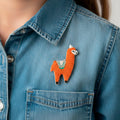 Brown Llama Brooch Pin